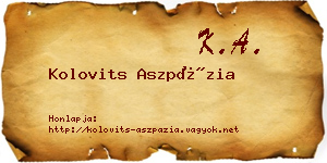 Kolovits Aszpázia névjegykártya